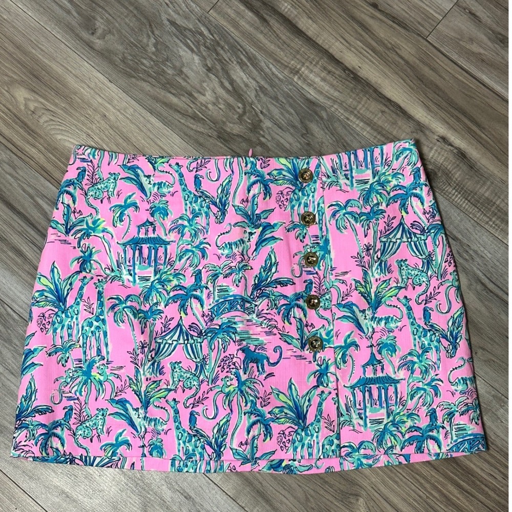 Lilly Pulitzer Sally Skort Lilac Rose Out Of Office Pink Print Size 14 NWT!